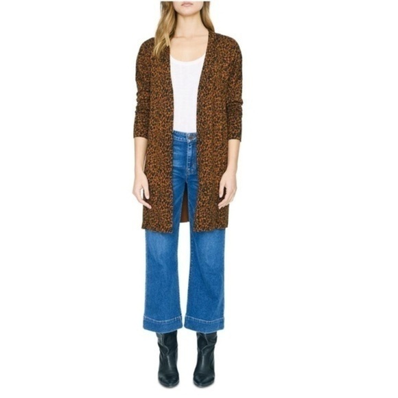 Sanctuary Leopard Print Open Front Long Knit Cardigan Duster Small - Picture 1 of 8